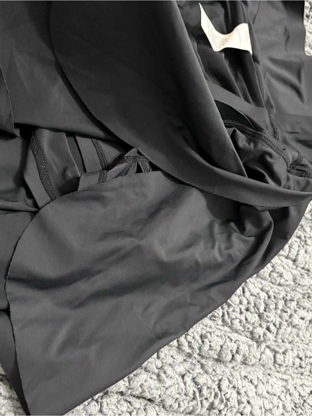 CHRLEISURE | High-Waist Black Tennis Skirt Crossover Waist Dolphin Hem - Picture 5 of 6